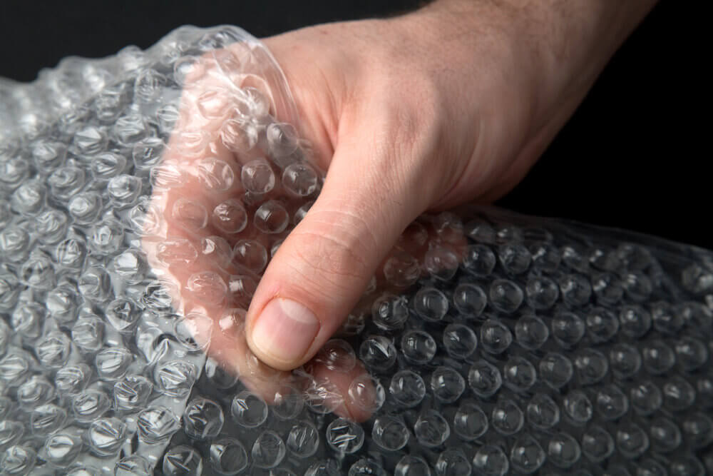 Plástico de burbujas grandes de 3 capas